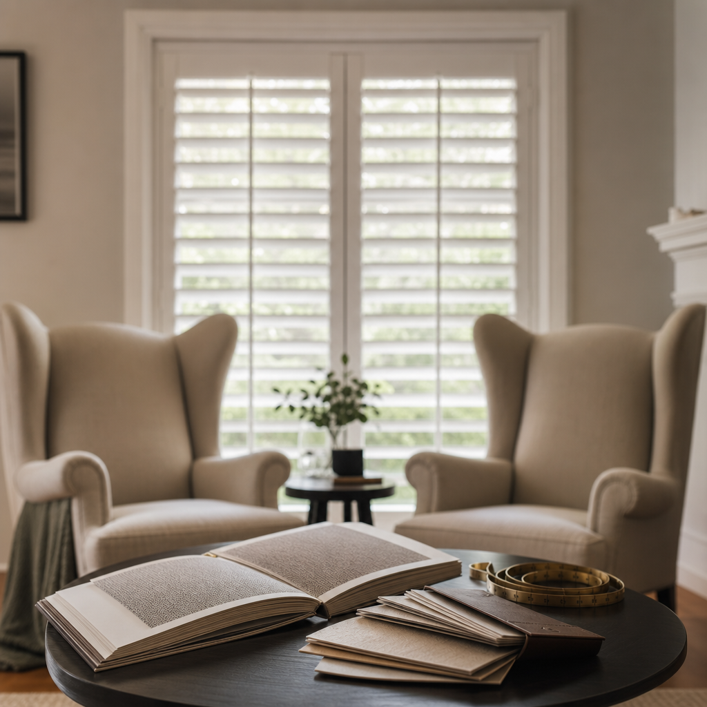 In-home consultation with material sample books