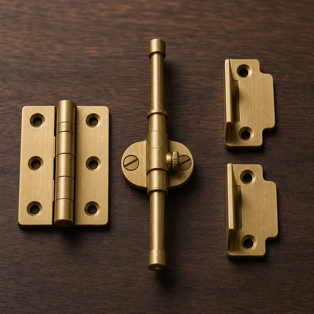 Plantation shutter brass hardware