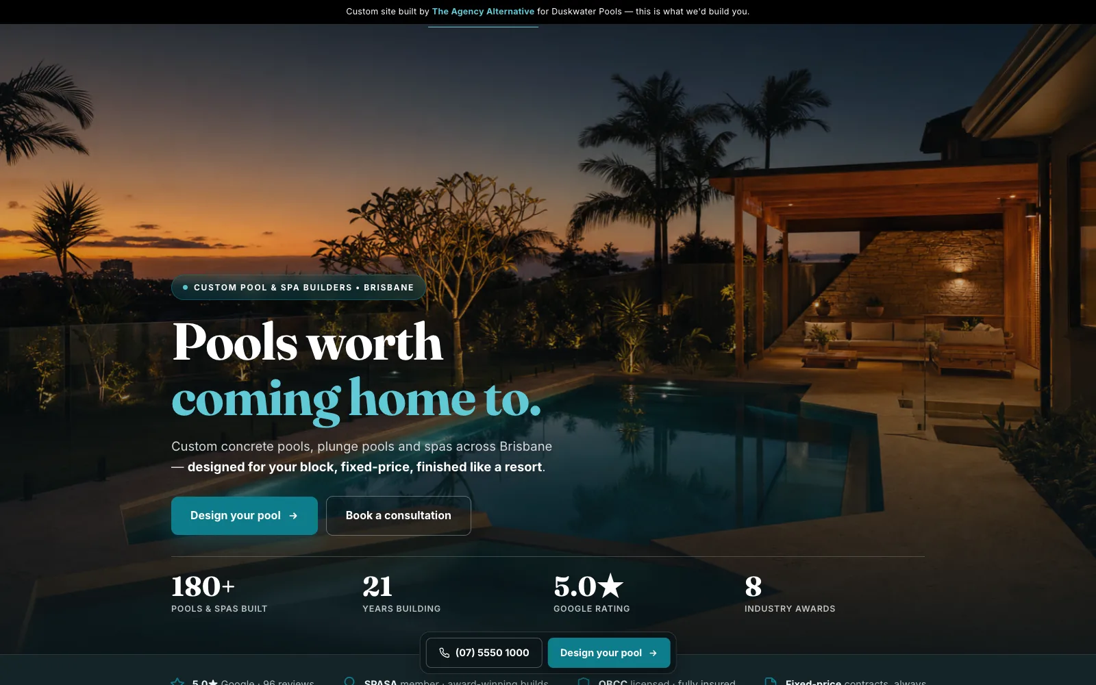 Duskwater Pools website
