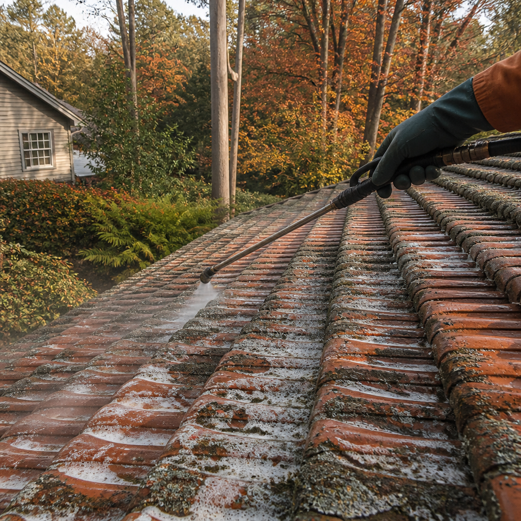 Roof cleaning, moss removal